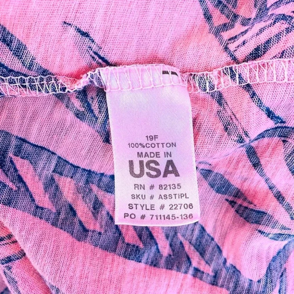 Fresh Produce Pink & Purple Leaves 3/4 Sleeve Loose Top - Picture 6 of 7